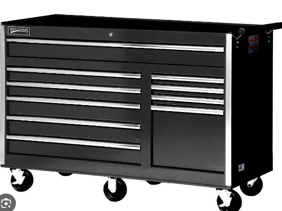 10 Drawer Super Value Roll Cabinet 56" X 24" Black