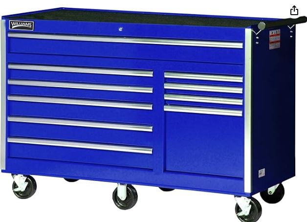 10 Drawer Super Value Roll Cabinet 56" X 24" Blue