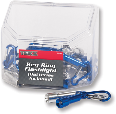 24PC 1 LED KEY RING FLASH BTTRY FISHBOWL