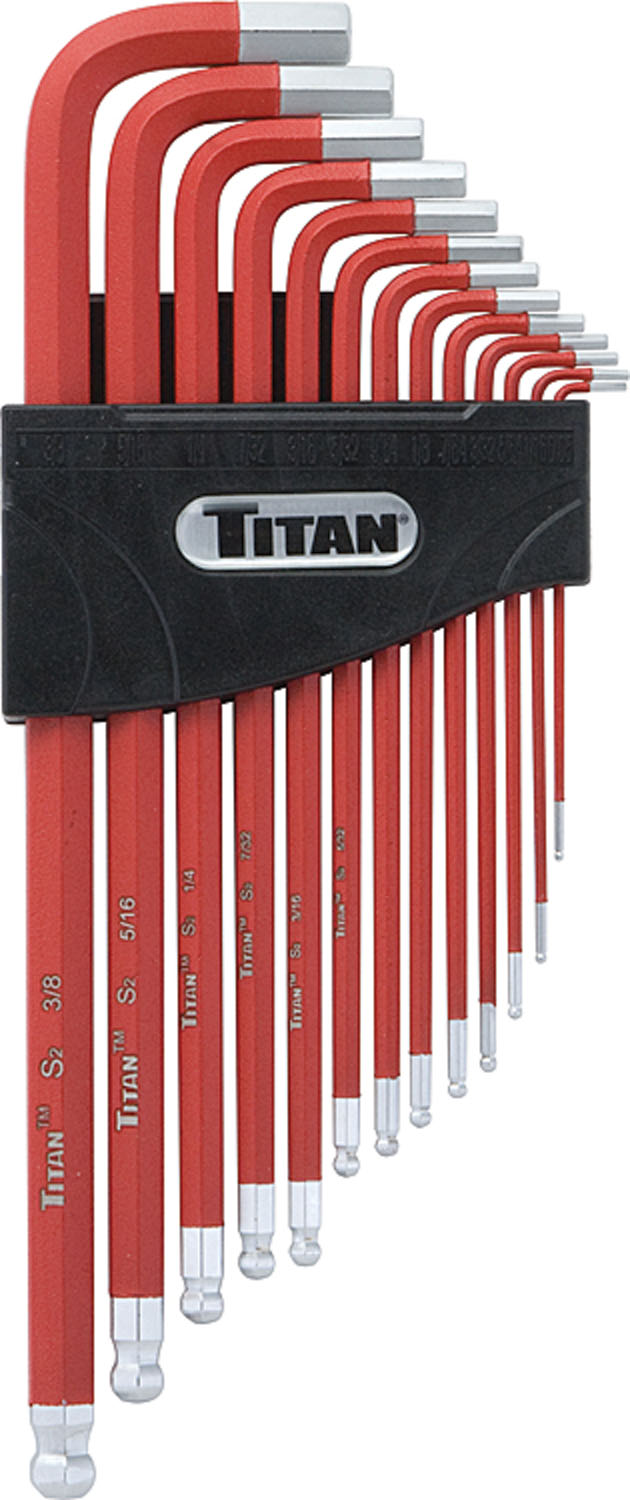 Titan 13-Pc Extra Long Ball End SAE Hex Key Set