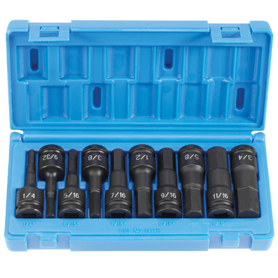 1/2 In Dr Impact Hex Driver Set - 10-Pc