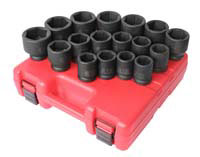 3/4 In Dr HD Metric Impact Socket Set - 17-Pc