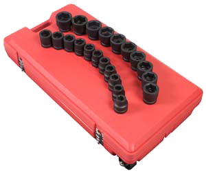 1 Inch Drive 6 Pt Fractional SAE Impact Socket Set - 21-Pc