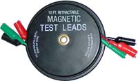 Magnetic Retractable Test Leads - 3 x 10 Ft