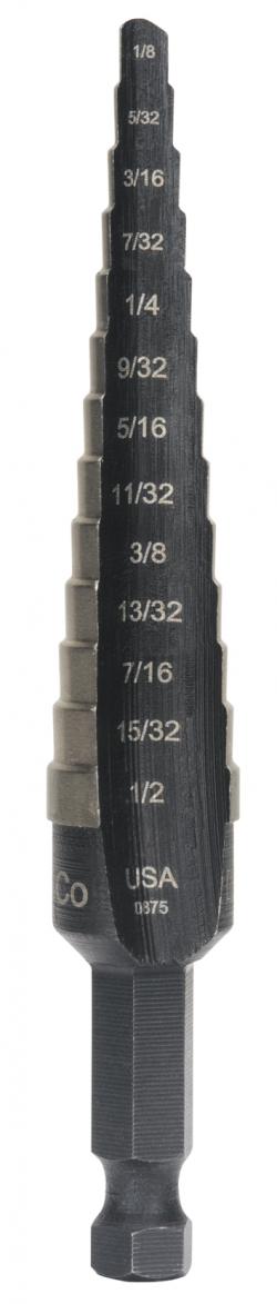 Unibit Cobalt Step Drill #1 - 1/8-1/2 In (1/32 In Steps)