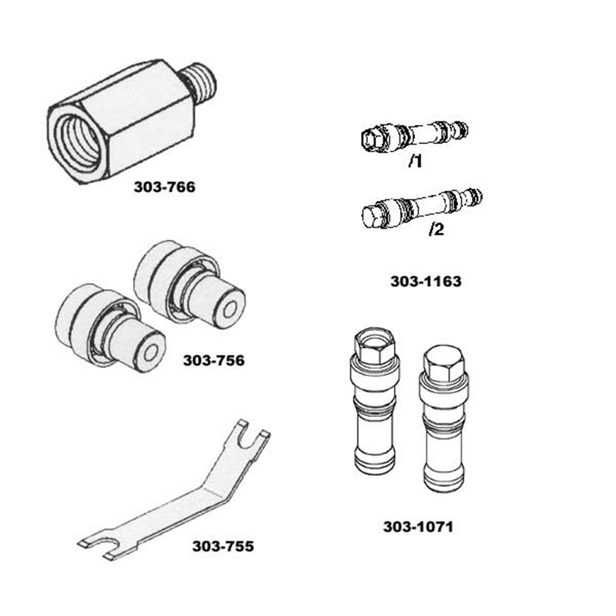 OTC 303-S1199 Fuel Injector Rail Pressure Test Kit 6L