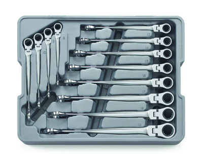 X-Beam Metric Flex Combination Ratcheting Wrench Set - 12-Pc