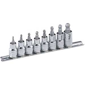 3/8 Inch Drive Fractional SAE Wobble Hex Bit Socket Set 50mm L 8