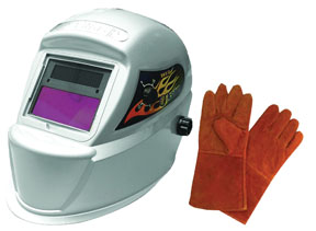 Deluxe Solar Auto-Darkening Welding Helmet & Free Leather Weldin