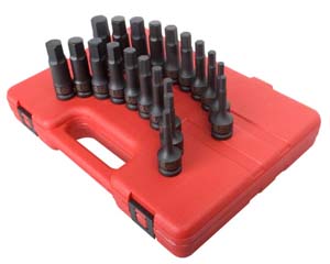 1/2 In Dr Metric/SAE Master Impact Hex Driver Set - 20-Pc