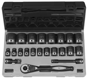 1/2 In Dr 12-Pt Std Length Fractional Duo Socket Set - 22-Pc