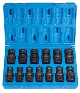 1/2 Inch Drivr 12 Pt Std Swivel Universal Flex Metric Socket Set