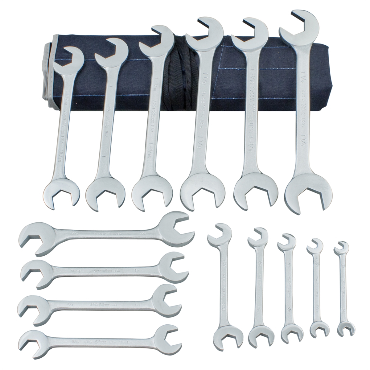 Hydraulic Angle SAE Wrench Set - 15-Pc