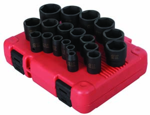 1/2 In Drive SAE Impact Socket Set - 19-Pc