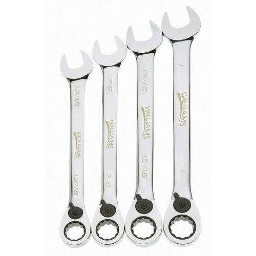 4 pc SAE Reversible Ratcheting Combination Wrench Set