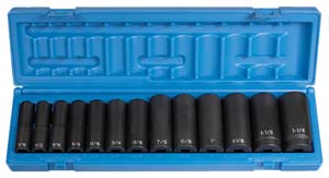 1/2 In Dr Deep Fractional Impact Socket Set - 13-Pc