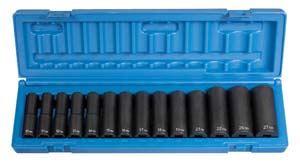 1/2 In Dr Deep Metric Impact Socket Set - 14-Pc