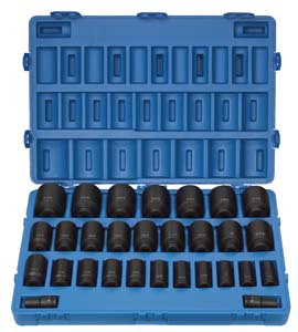 3/4 In Dr Deep Fractional 6 Pt Impact Socket Set - 29-Pc