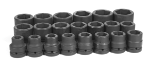 1 In Dr Std Fractional 6 Pt Impact Socket Set - 21-Pc