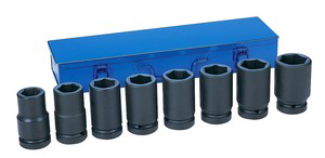 1" Drive Deep Metric Impact Socket Set - 8-Pc Heavy Duty