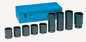 3/4 In Wheel Service Impact Socket Set - 9-Pc