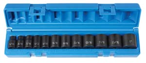 3/8 In Dr 12 Pt Std Fractional Impact Socket Set - 12-Pc