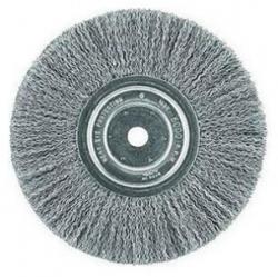 8" crimped bench wire wheel 5/8" abror, medium face, .014" wire