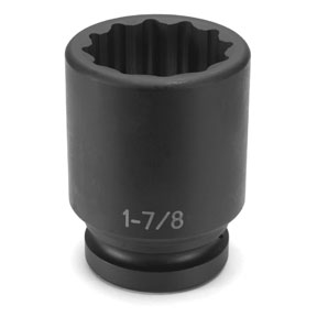 1" Drive x 1-11/16" Deep - 12 Point Impact Socket