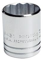 1/2" Drive 1-1/2" 12-Point Standard Length Hand Socket