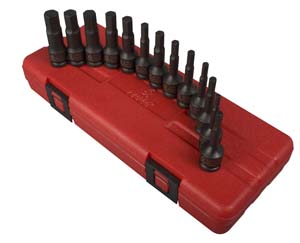 13 Piece 3/8\" Drive Fractional & Metric Hex Driver Set