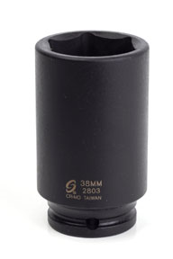 1/2\" Drive x 38mm, Deep Spindle Nut Impact Socket