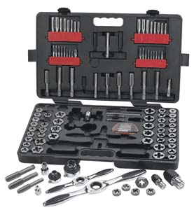 Fractional/SAE Metric Master Ratcheting Tap and Die Set 114 Pc