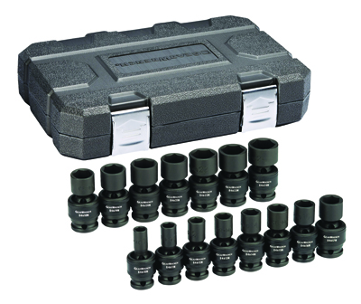 1/2" Drive Swivel Universal Flex Metric Impact Socket Set 15-Pc