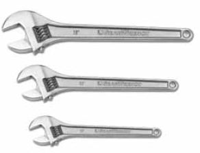 3 Pc. Large Adjustable Non-Ratcheting Wrench Set