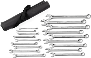 18 PC. 12 POINT LONG PATTERN COMBINATION METRIC WRENCH SET