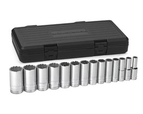 14 Pc. SAE 12 Pt. Deep Socket Set 1/2" DRIVE