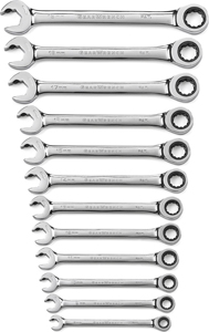 Metric Open End Ratcheting Set 9-19mm 12 Pc