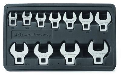 11 Pc. Crowfoot Drive Non-Ratcheting Wrench Set SAE