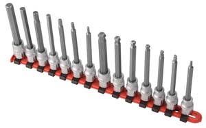 3/8 In Dr SAE Long Ball Hex and Hex Bit Socket Set - 14-Pc