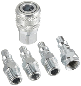 5 Piece 1/4" NPT A-Style Air Coupler and Plug Kit