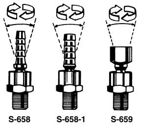 Full Swivel Air Hose End 1/4" ID