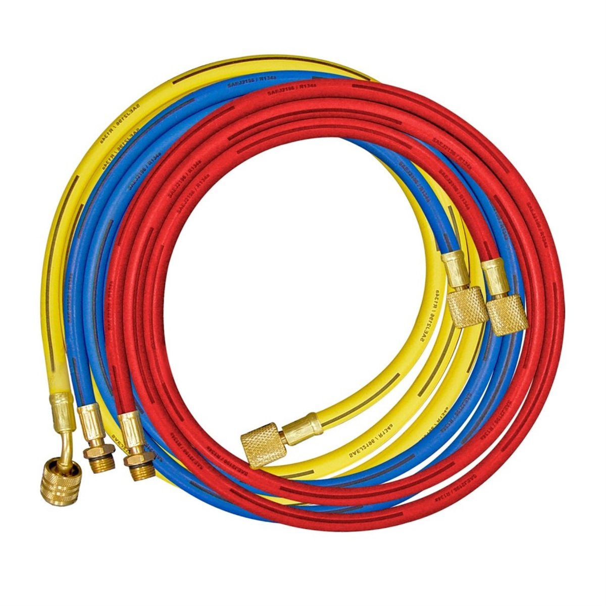 60" R134a Yellow Hose w/ Sut off Valve 1/2" ACME-F