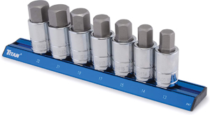 1/2 In Dr Metric Hex Bit Socket Set 7-Pc