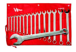 Long Pattern Combination Wrench Set SAE 15-Pc