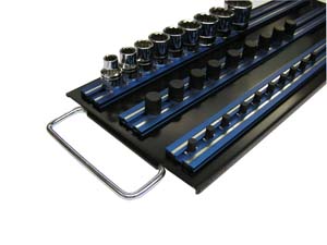 Magrail-TL Tool Organization System Black Tray Blue Racks