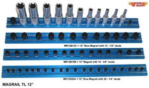 1/2 In Dr Magrail TL Blue 12 In Long w/ 12 Studs