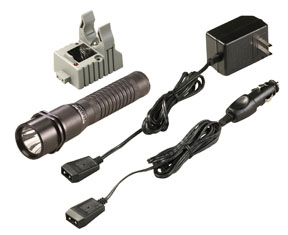 Strion LED Rechargeable Flashlight w/ 120V AC/DC 1 Holder