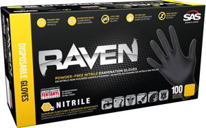 Raven Powder Free Nitrile Latex Free Gloves 50/Box X-Large