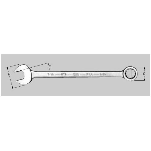 Industrial Black Long Pattern Combination Wrench - 2-1/8" Openin