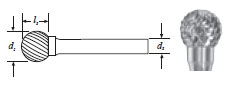 Carbide Ball Shape Bur (SD-7) Double Cut 3/4"